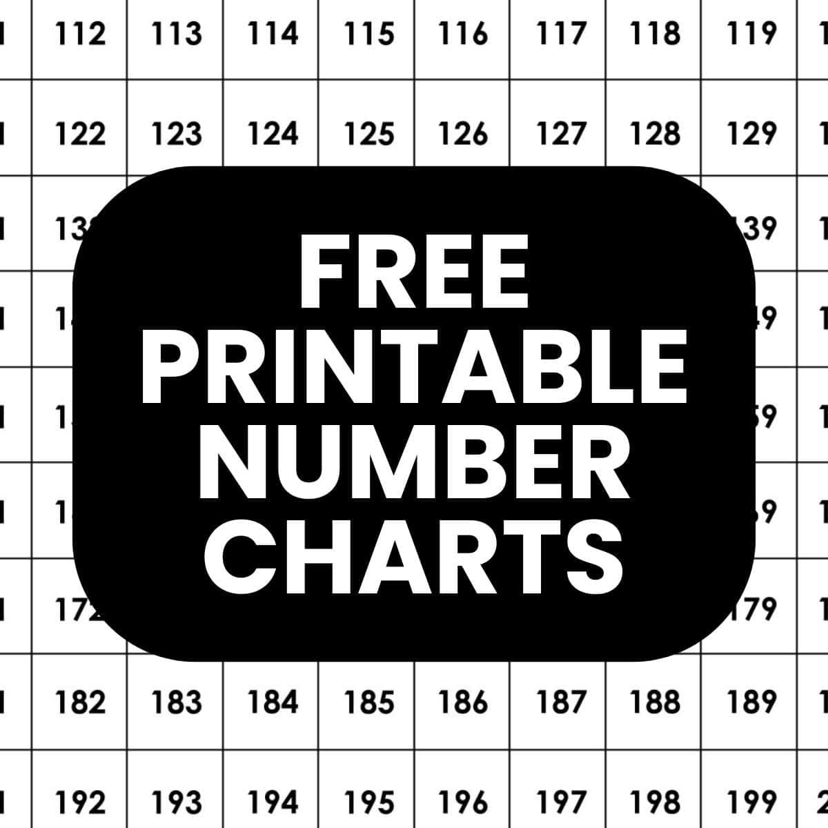 Printable Number Charts 1-100
