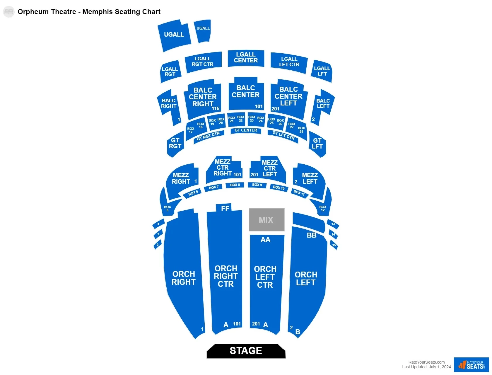 Orpheum Memphis Tn Seating Chart Printable