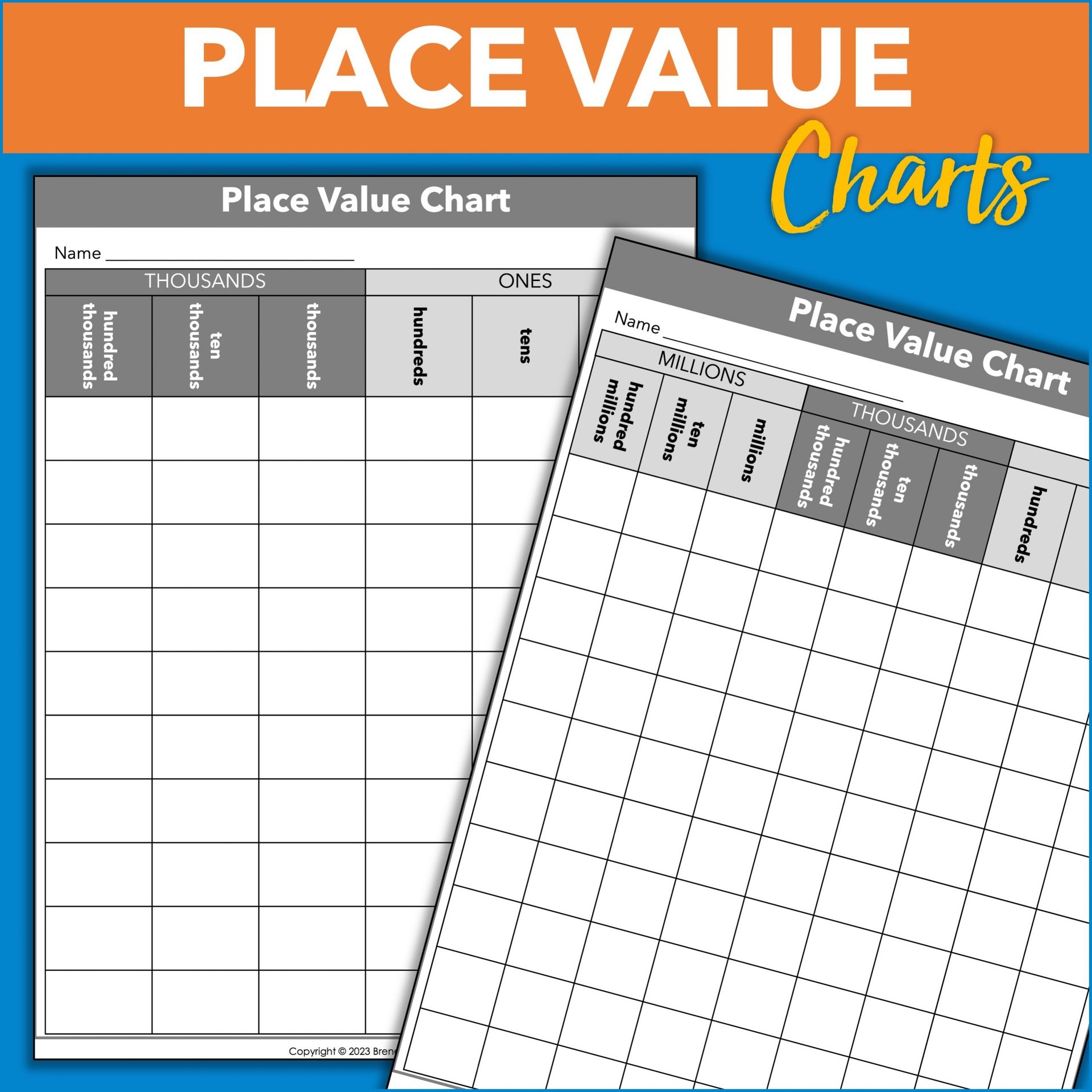 Printable Standard Place Value Chart