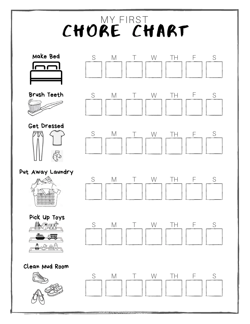 Printable Chore Chart 4 Year Old