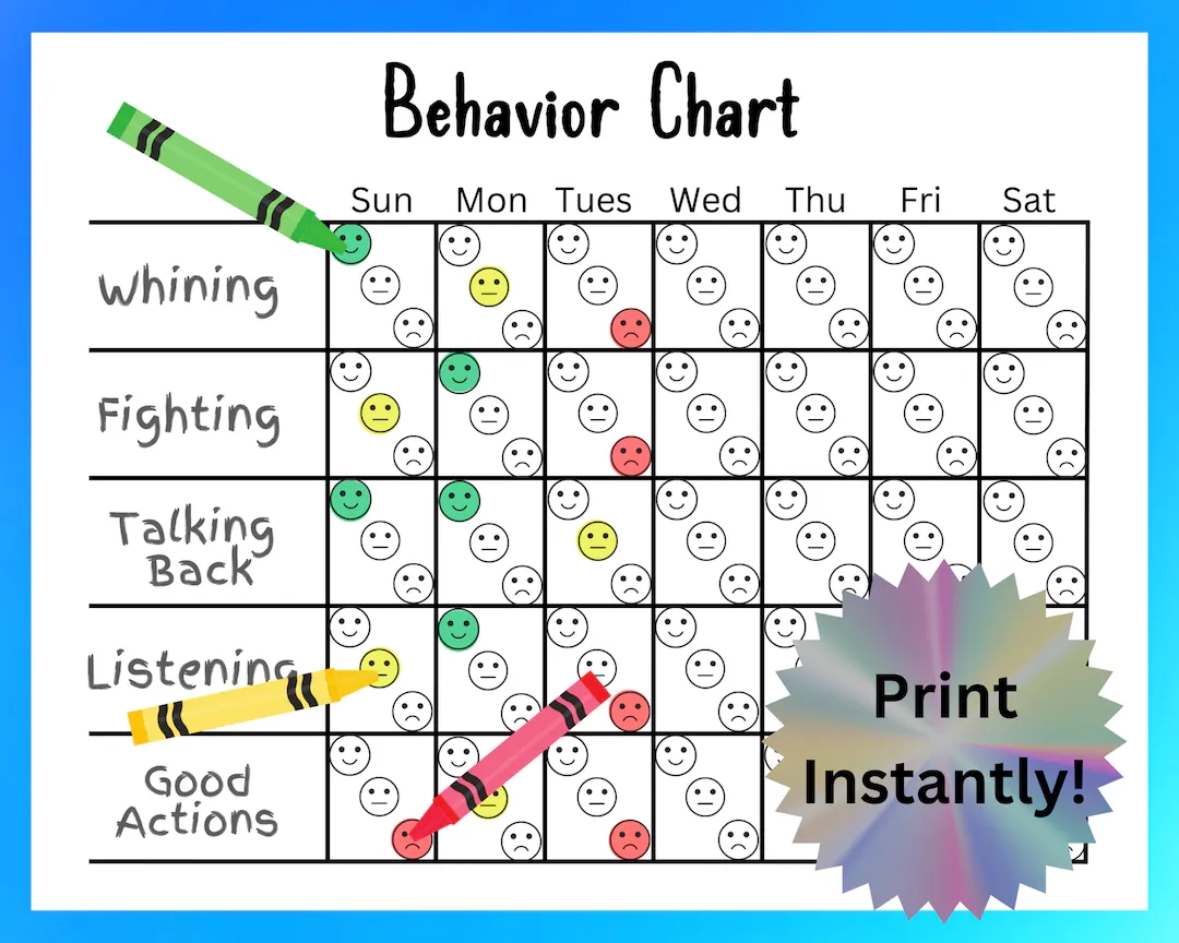 Positive Behavior System Home Chart Printable