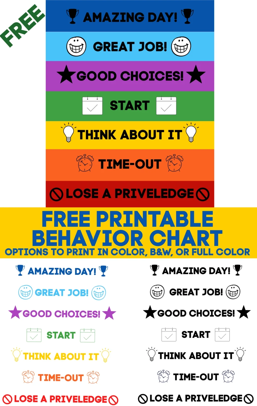 Free Printable Behaviour Charts Ks2