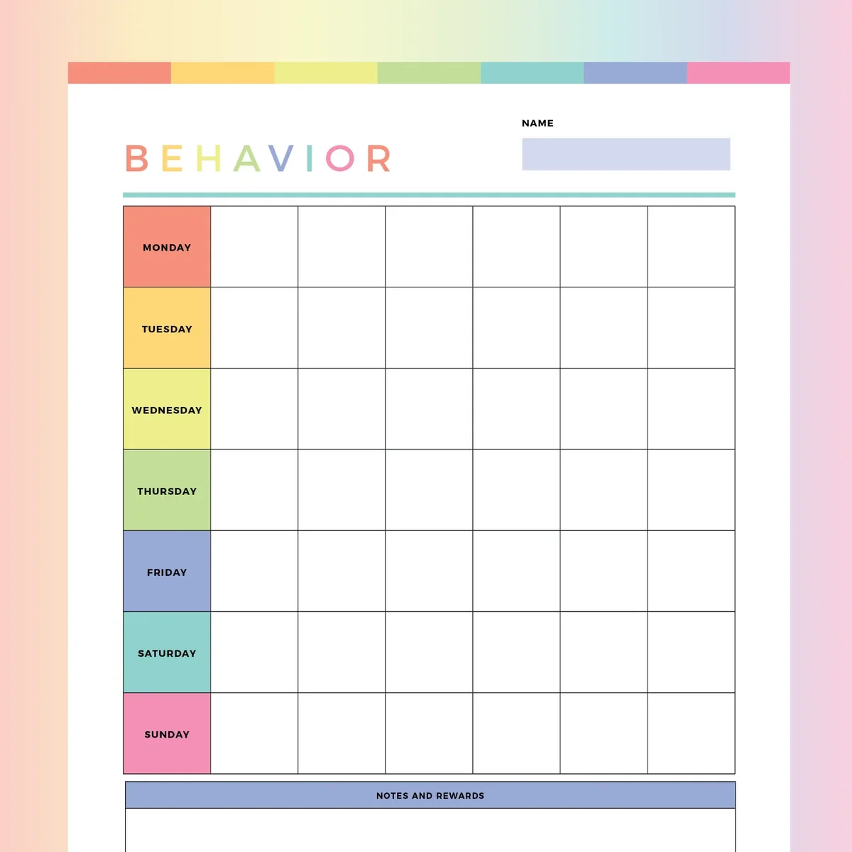 Printables Behavior Charts