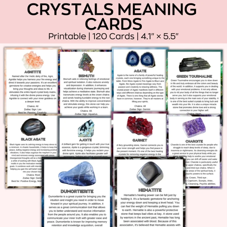 Printable Crystal Cards Etsy