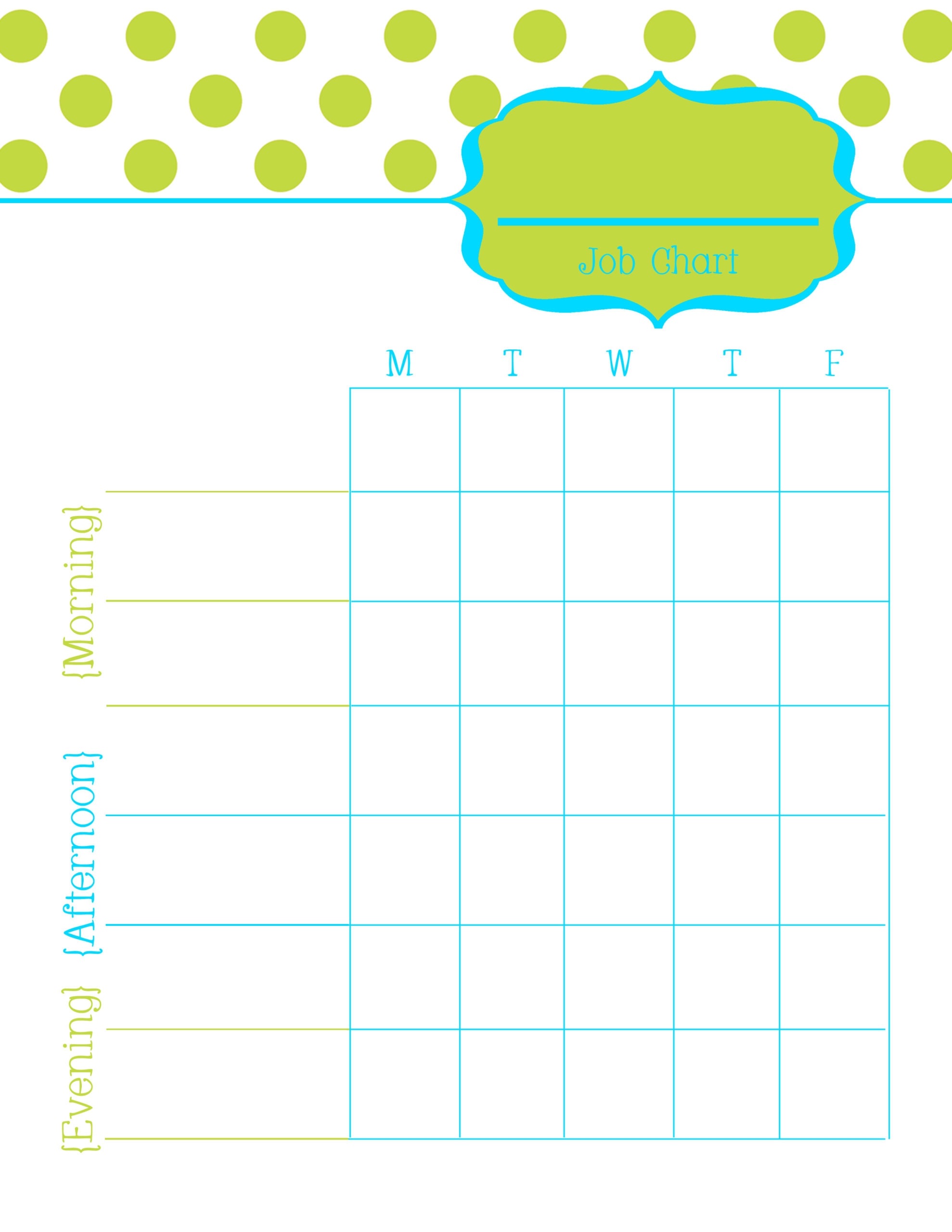 Printable Job Charts