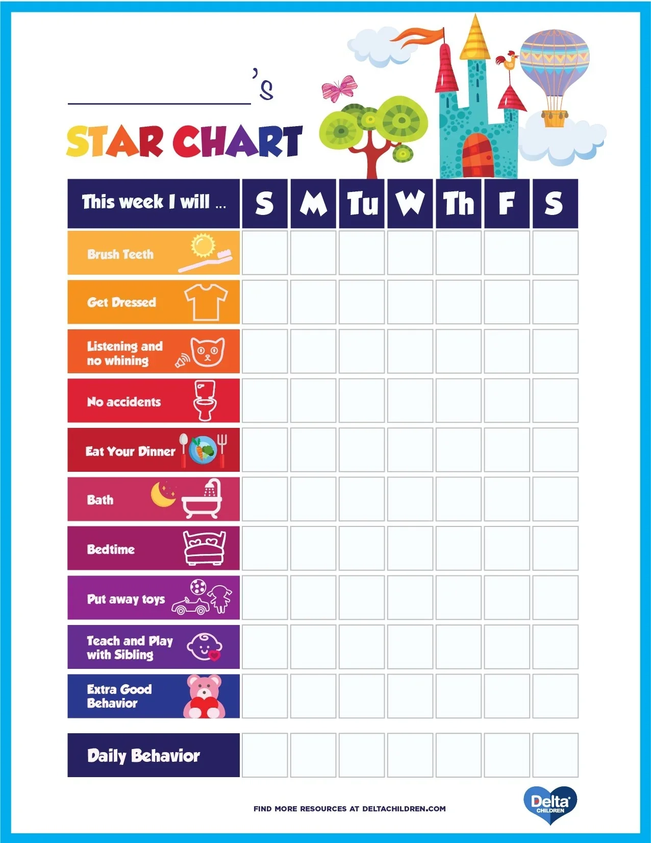 Printable Star Chart For Students