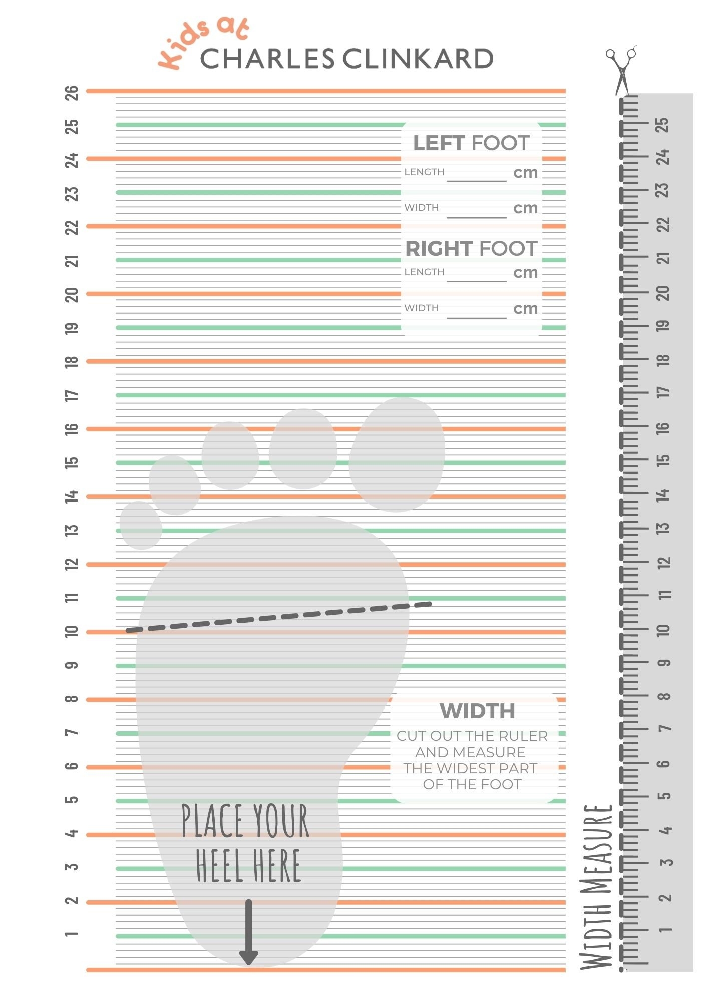 Foot Measurement Chart Printable
