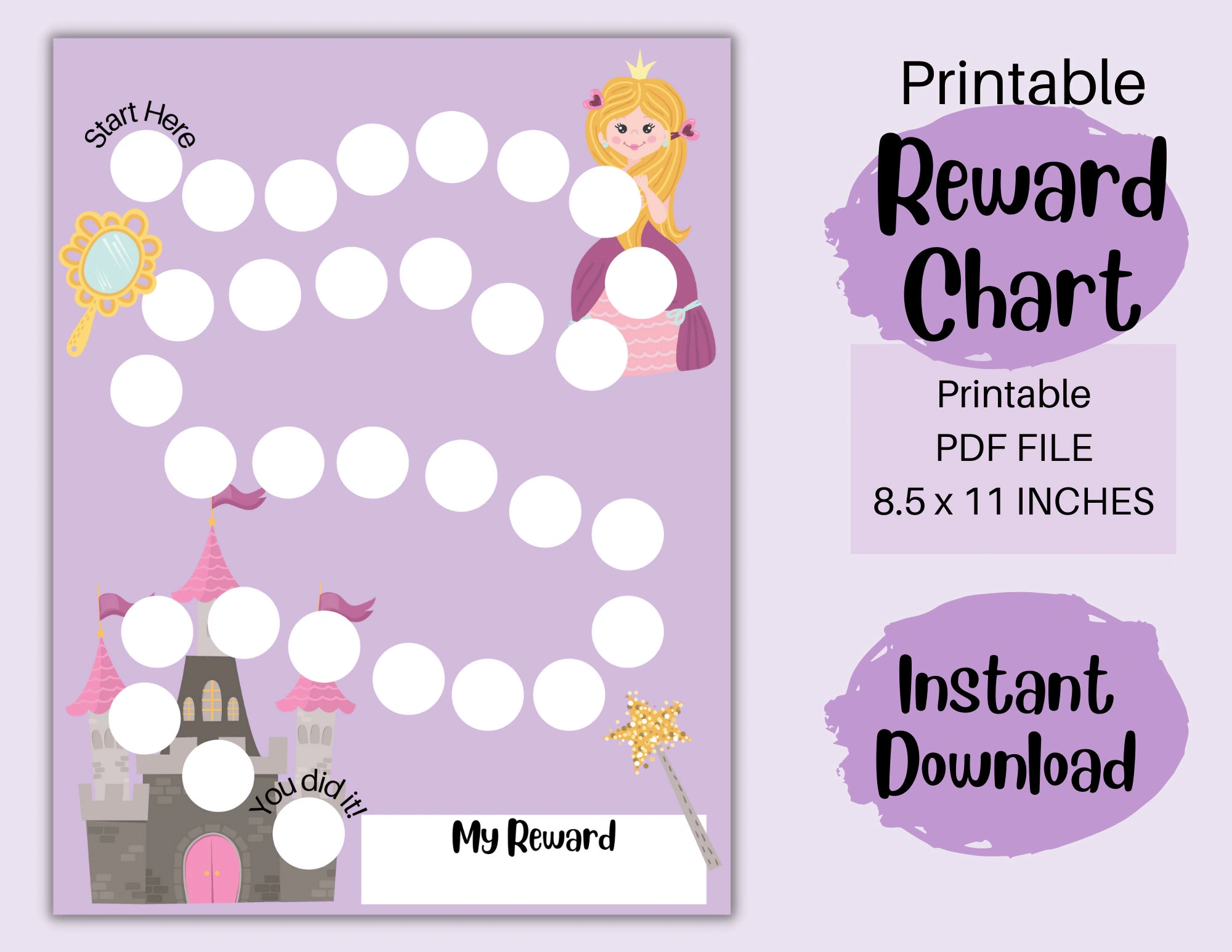 Printable Princess Sticker Chart