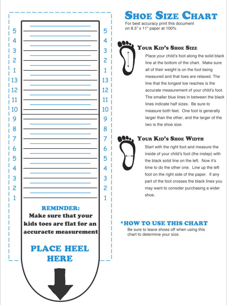 Printable Shoe Width Fitting Kids Shoe Sizes And Widths Shoe Size Chart Guide The Right Fit