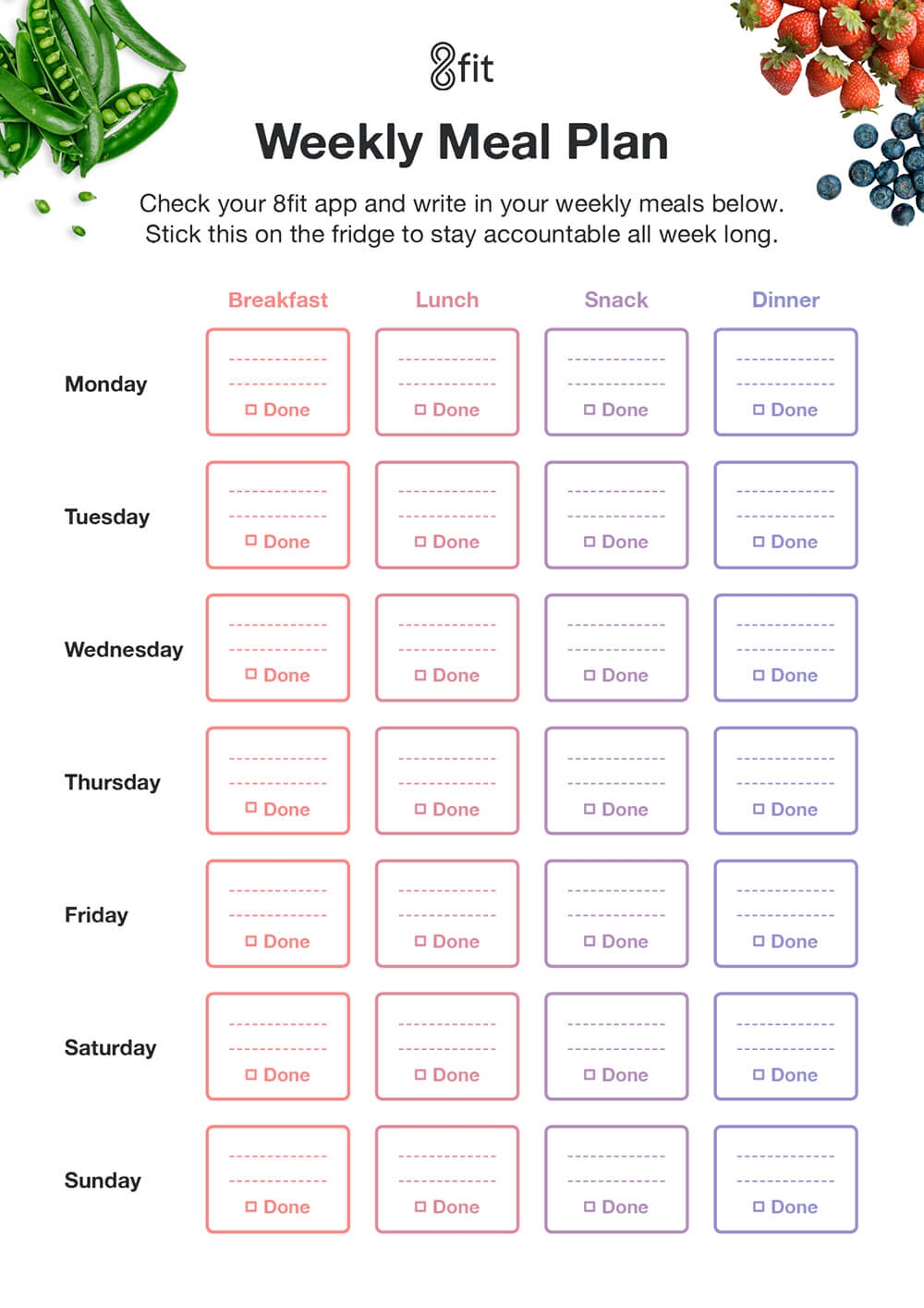 Free Printable Weight Loss Meal Planner