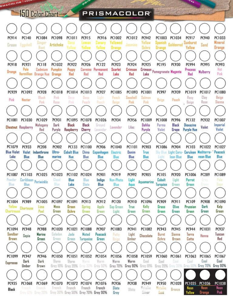 Prismacolor 150 Premier Colored Pencil Chart By TransientArt On DeviantArt