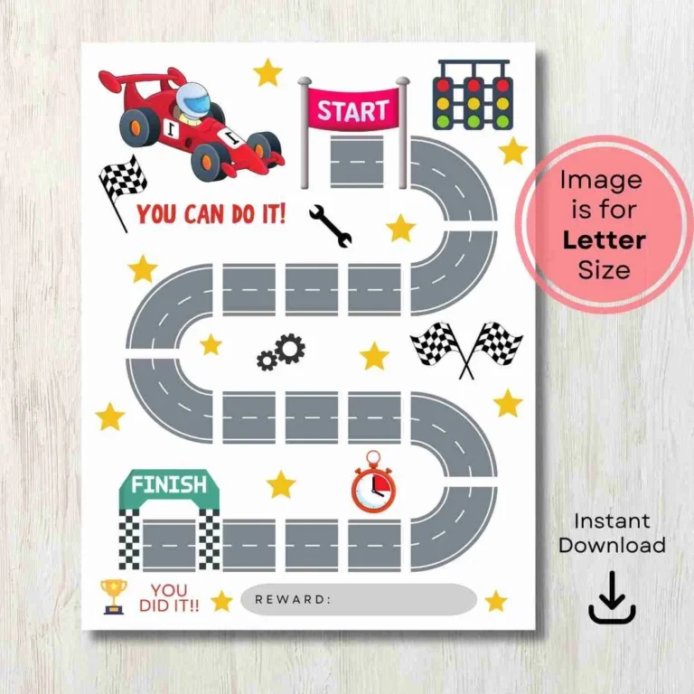Racing Car Reward Chart Potty Training Chores digital Download Etsy