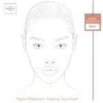 Realistic Makeup Face Chart cara Make up Artist Practice Sheets Digital Instant Download Blank Face Template make Up Chart Etsy