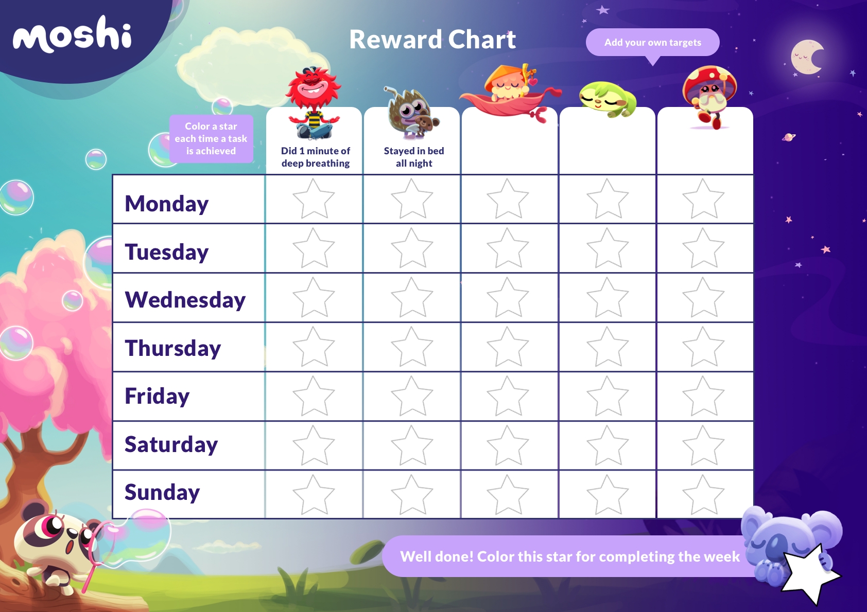 Reward Chart Toddler Printable