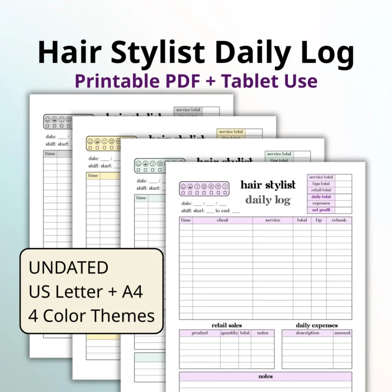 Salon Tips Tracker Etsy