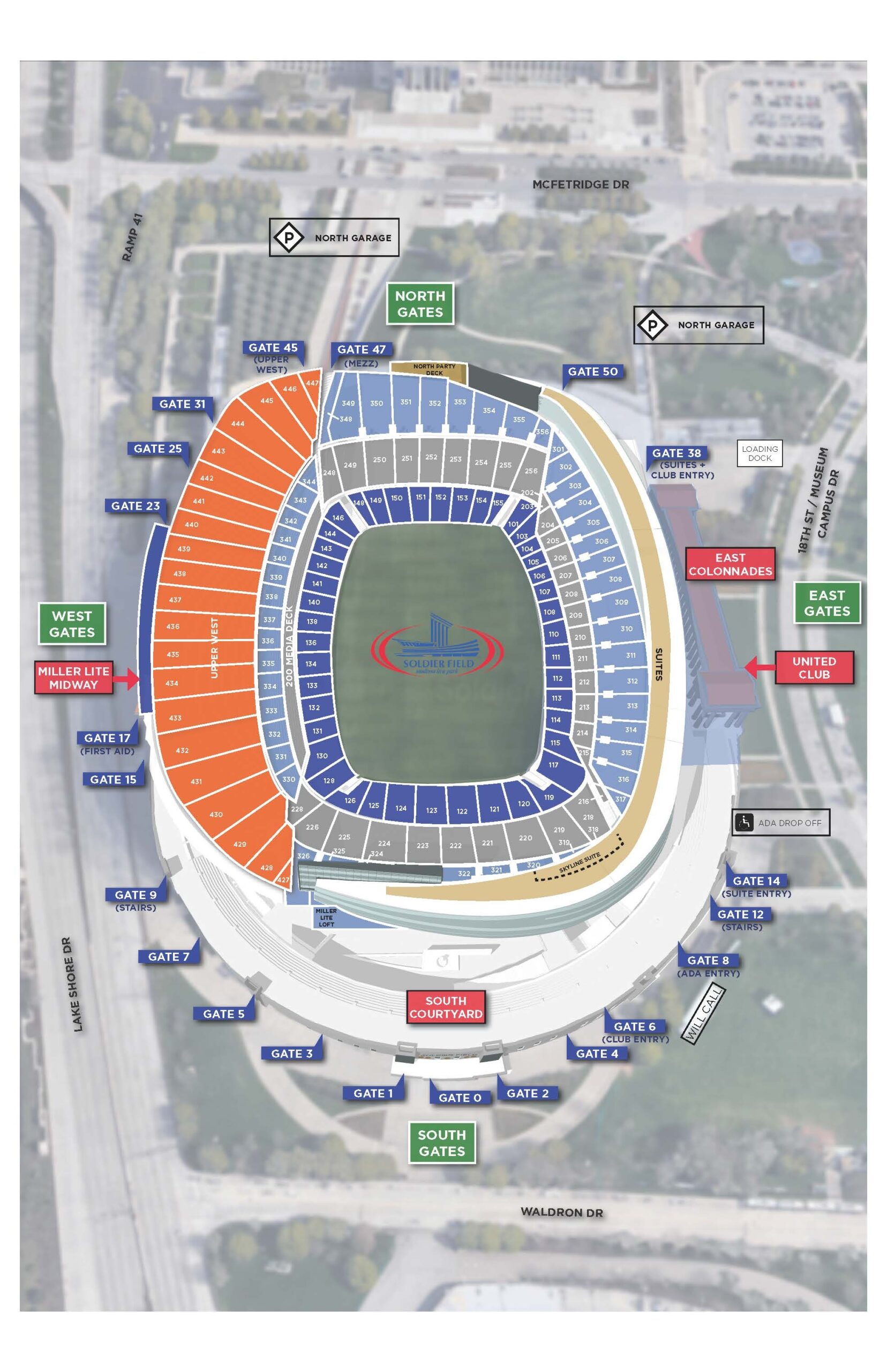 Printable Soldier Field Seating Chart
