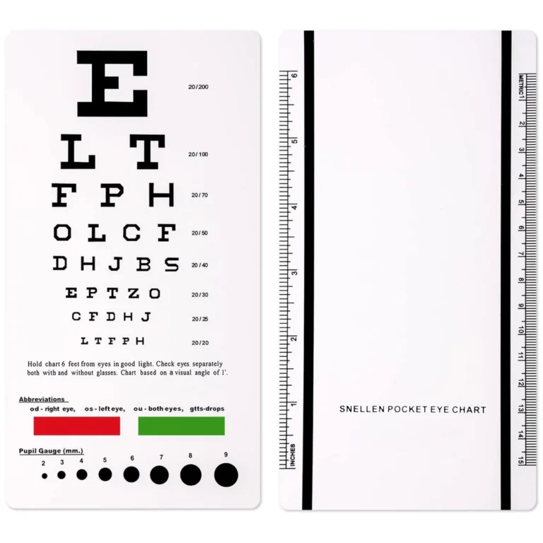Snellen Pocket Eye Chart Color Bars Pupil Gauge ASA Techmed ASA TECHMED