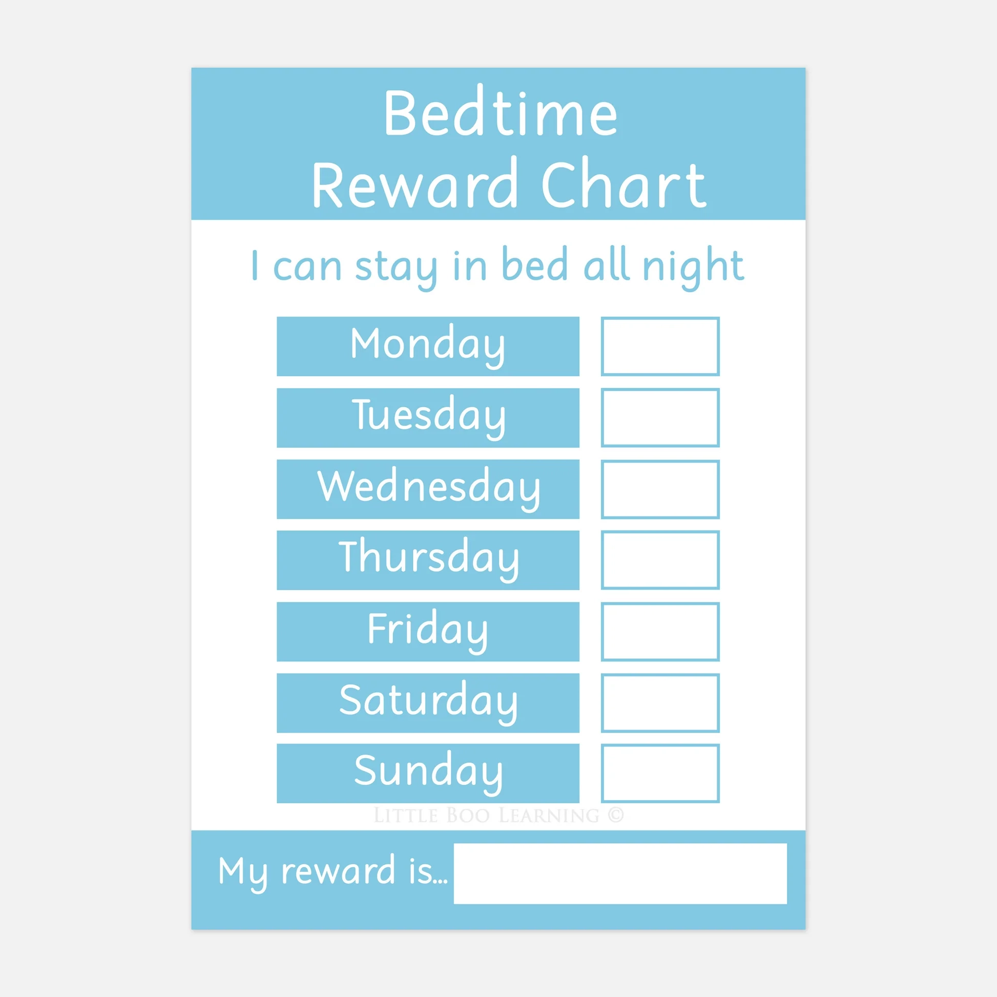 Stay In Bed Reward Chart Printable Stay In Bed Reward Chart Printable