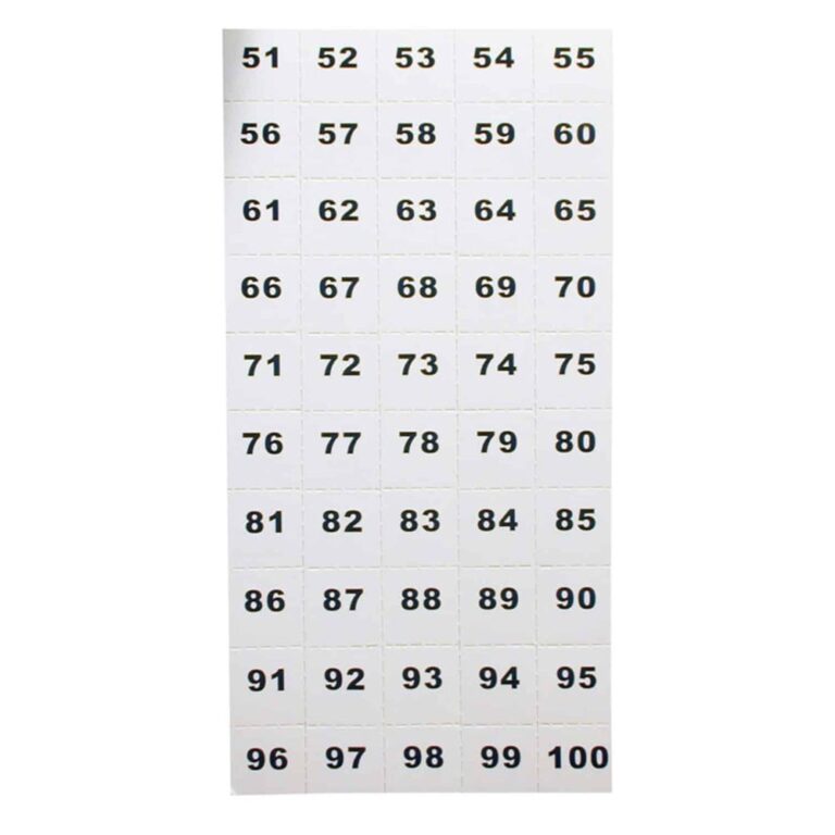 TELKEE PERF NUMBER SHEET 51 100 LSC Complete Security Solutions LSC Security Supplies