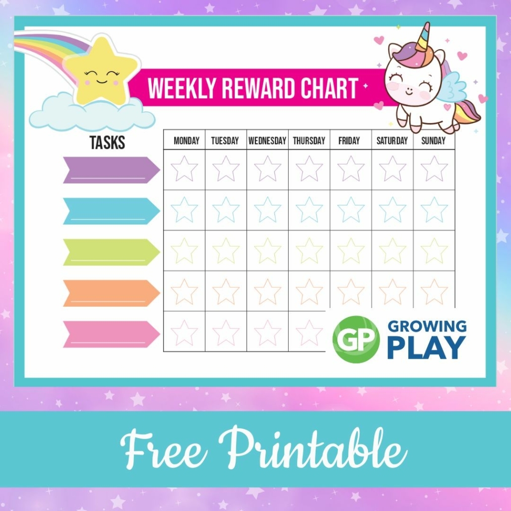 Kids Chore Chart Unicorn Printable Free'