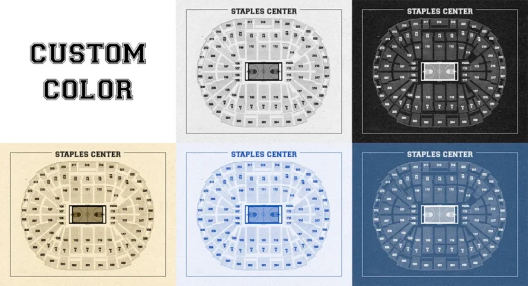Vintage Staples Center Seating Chart Print Photo Matte Or Canvas Etsy