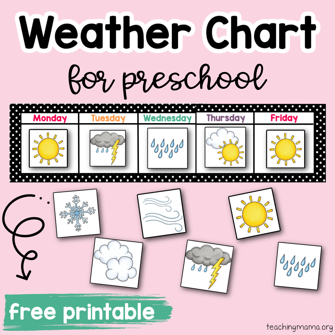 Preschool Weather Chart Printable Free