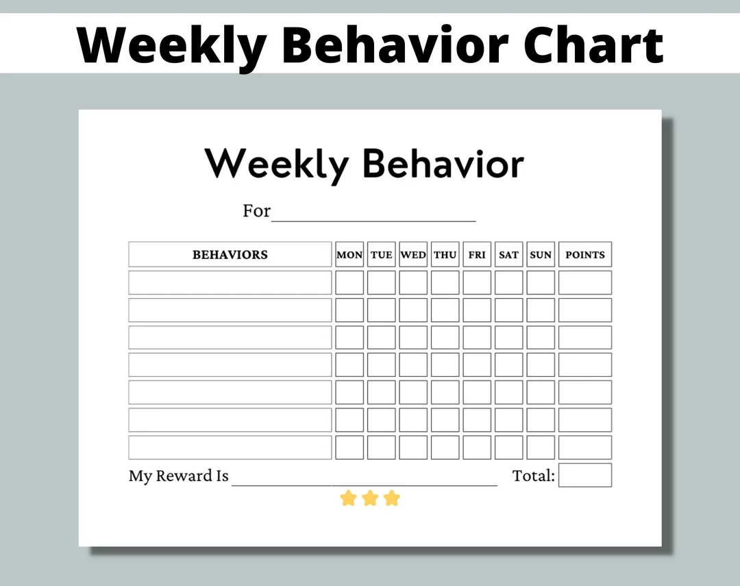 Behavior Chart Printable Tpt