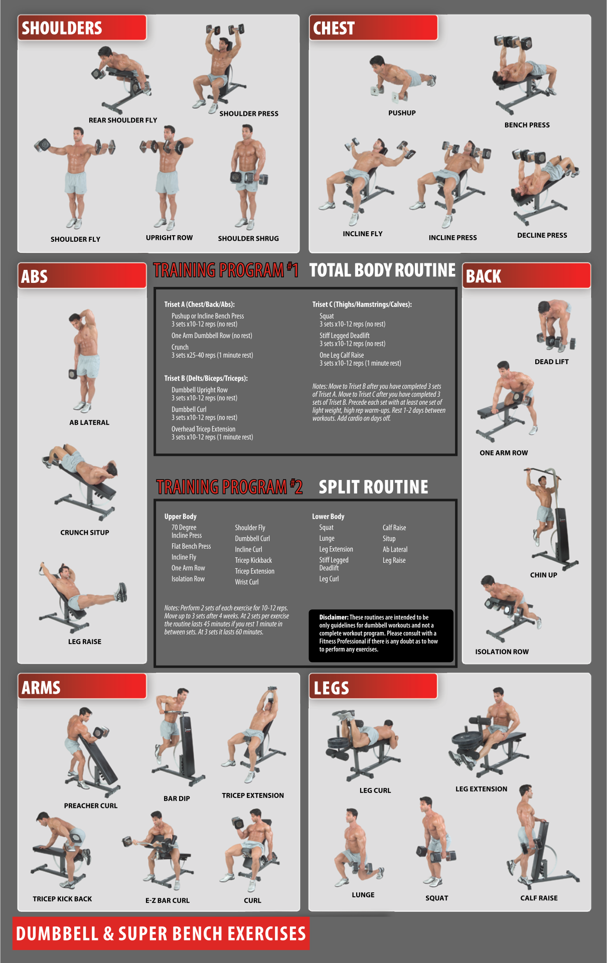 Printable Home Gym Exercise Chart