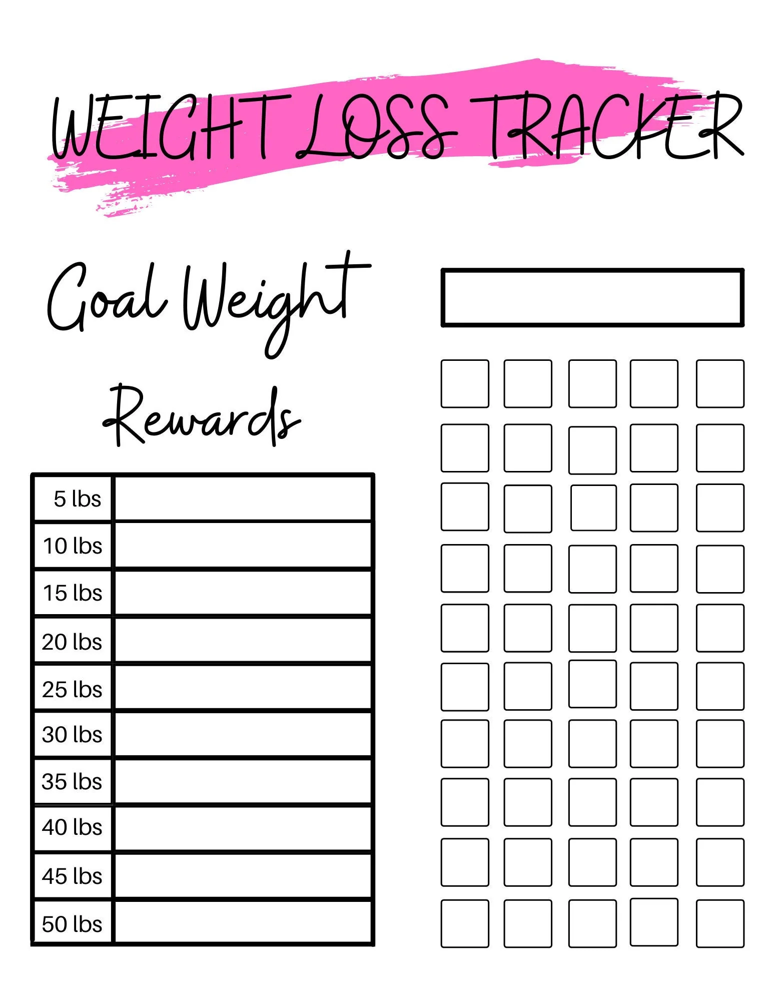Chart For Weight Loss Competition