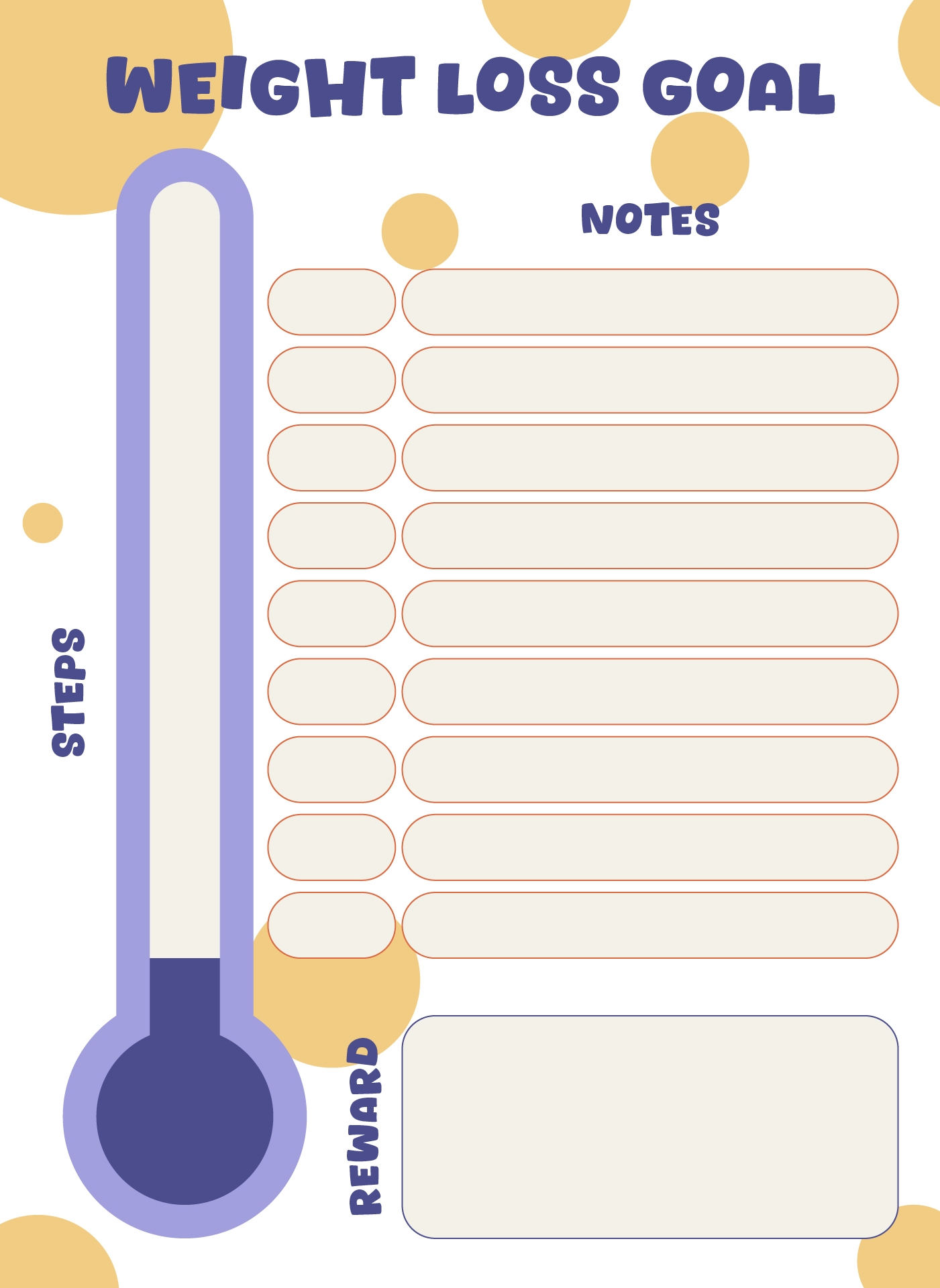 Weight Loss Thermometer Chart