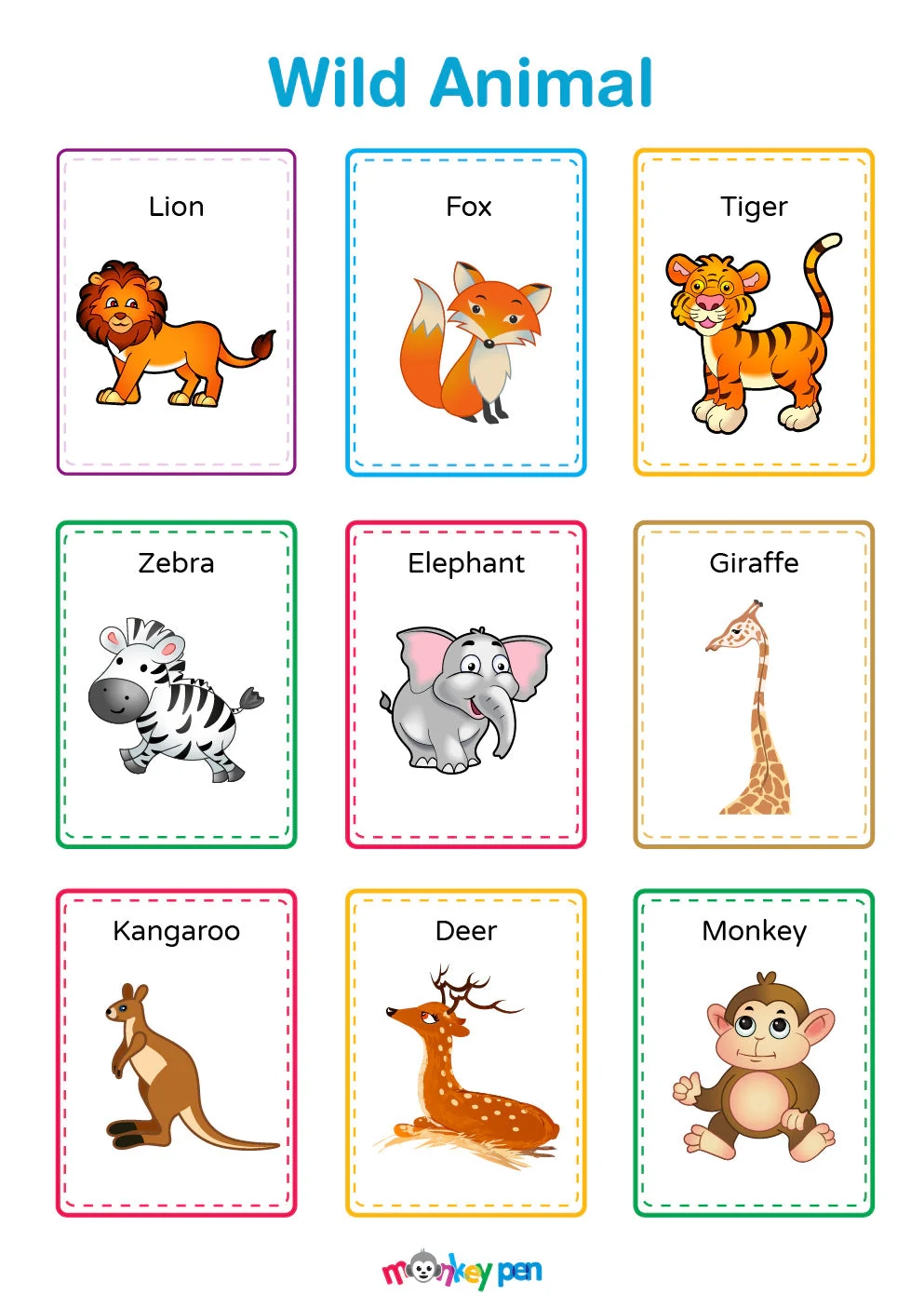 Animals For Pre K Printable Chart